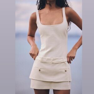 Zara belted fitted dress; size Medium; New with tags